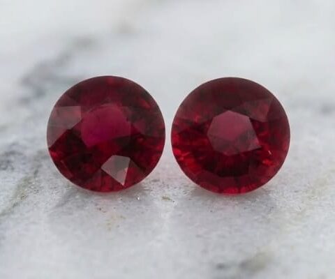 Natural Red Rubellite Tourmaline Matching Pair Front View