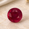 Natural Red Ruby Round Cut Gemstone Front View