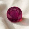 Natural Red Ruby Round Cut Gemstone Front View