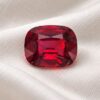 Natural Bright Red Ruby Cushion Cut Gemstone Front View