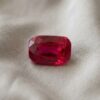 Natural Bright Red Ruby Cushion Cut Gemstone Front View