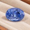 Natural Sri Lankan Light Cornflower Blue Sapphire Oval Cut Front View