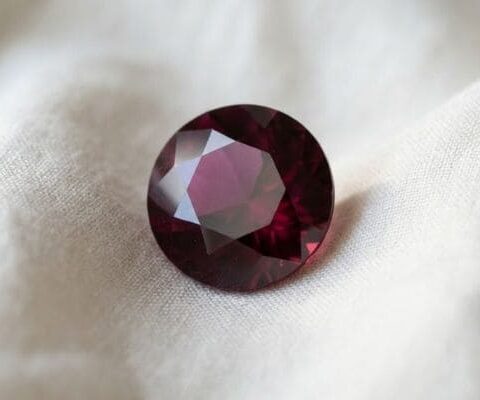 Natural Sri Lankan Deep Red Ruby Round Cut Gemstone Front View