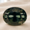 Natural Dark Teal Blue Green Sapphire Oval Cut Front View
