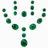 Natural vivid green trapiche emerald suite gemstone