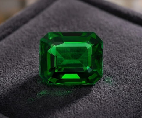 Emerald-Cut Vivid Green Tsavorite