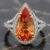 Pear Unheated Orange Sapphire Diamond Ring