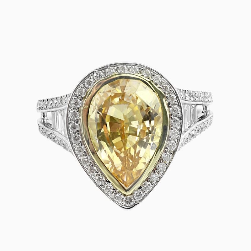 Pear yellow sapphire ring