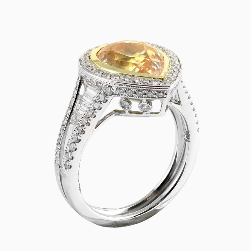 Pear yellow sapphire ring