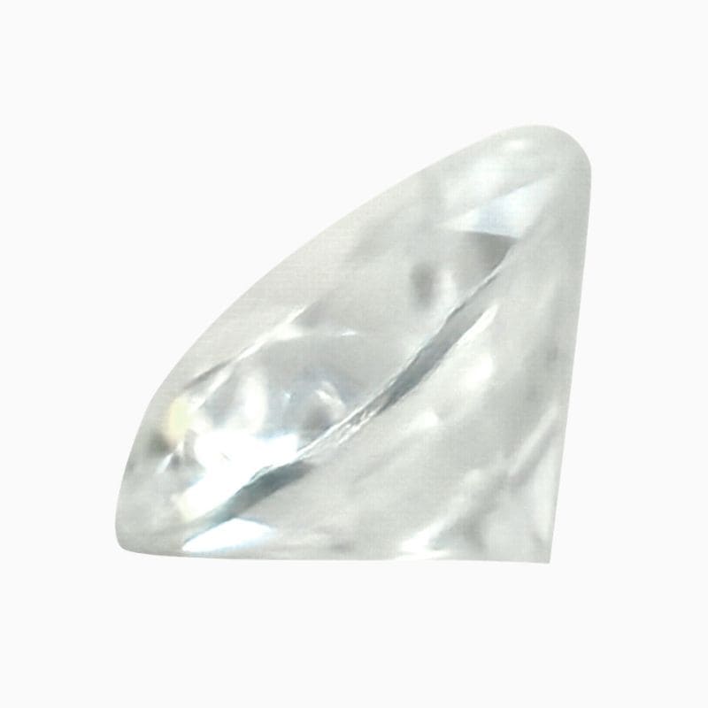 near-colorless round zircon gemstone