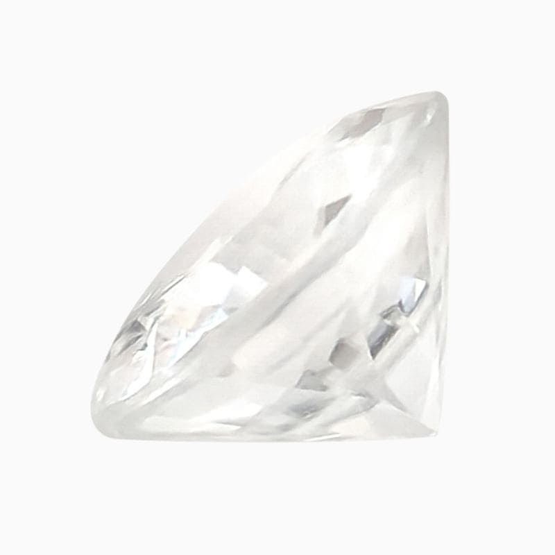 near-colorless white zircon gemstone