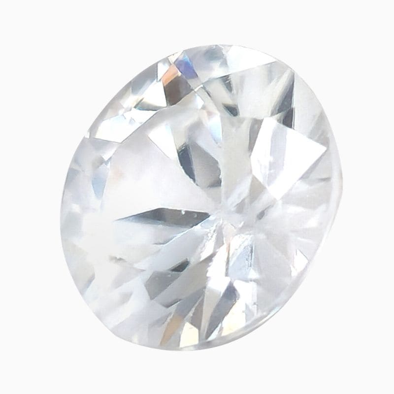 Natural near-colorless white zircon gemstone