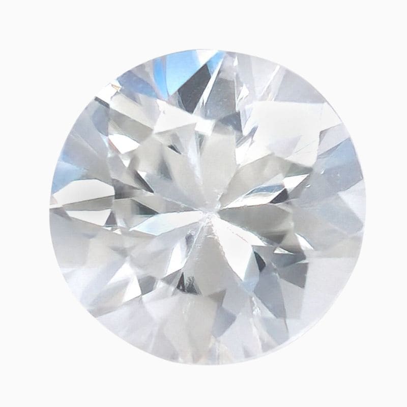 Natural near-colorless white zircon gemstone