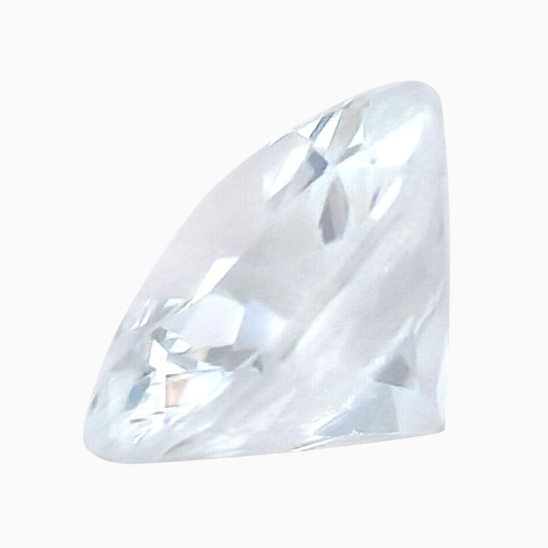 near-colorless round zircon gemstone
