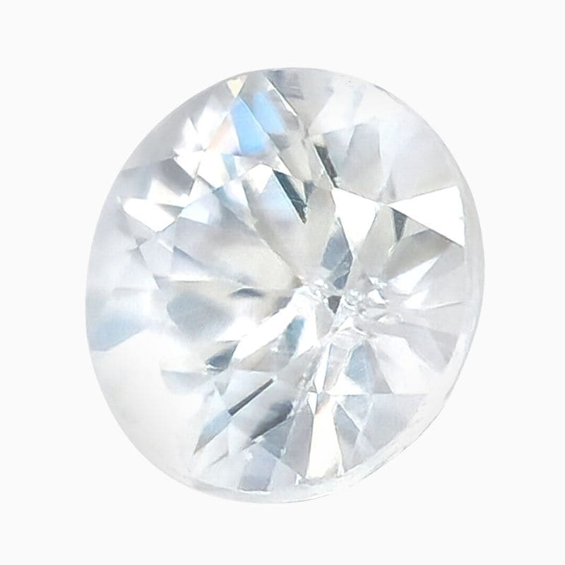 Natural bright near-colorless white zircon gemstone