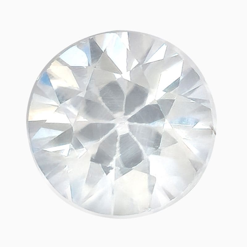 Natural bright near-colorless white zircon gemstone