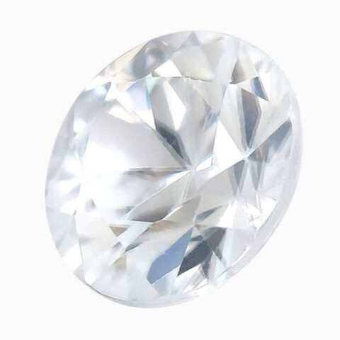 Natural brilliant near-colorless white zircon gemstone