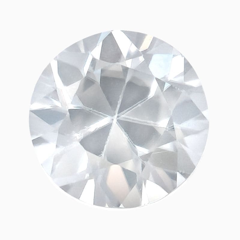 Natural brilliant near-colorless white zircon gemstone