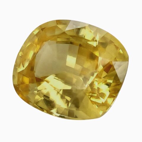 Natural yellow cushion zircon gemstone