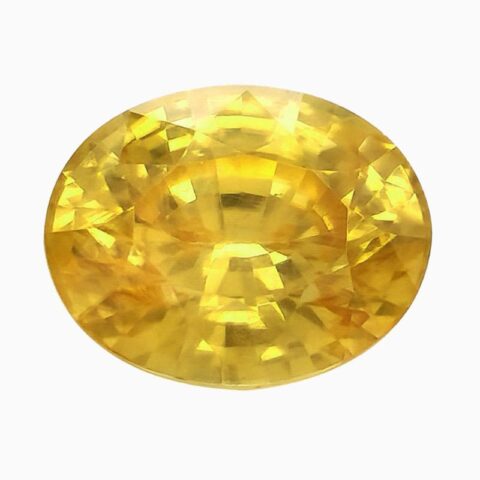 Natural yellow oval zircon gemstone