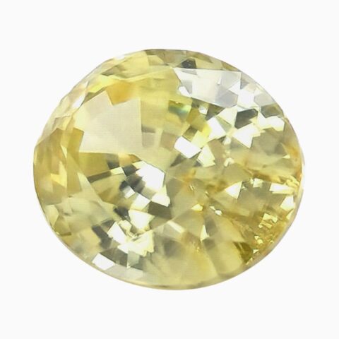 Natural yellow oval zircon gemstone