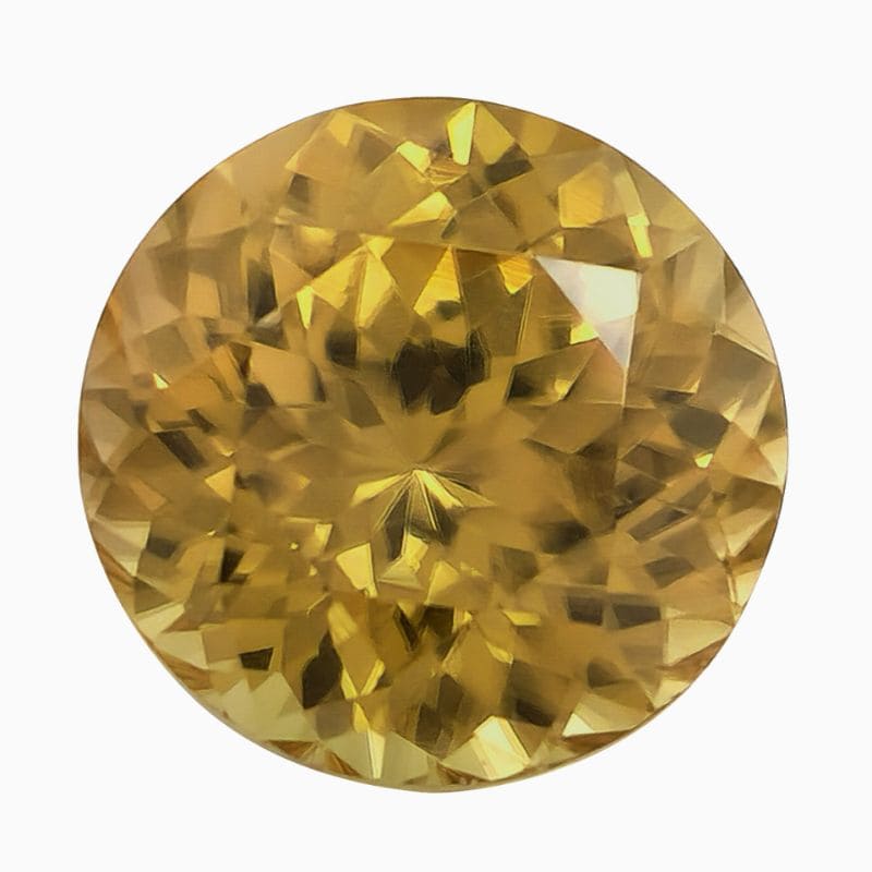 Natural deep yellow zircon gemstone