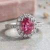 Neon Tanzanian Spinel Diamond Ring