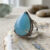 “Paraiba” color Agate Silver Ring
