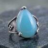 Blue Paraiba Color Agate Silver Ring
