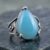 Blue Paraiba Color Agate Silver Ring