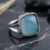 Cushion Green Blue Paraiba Color Agate Ring