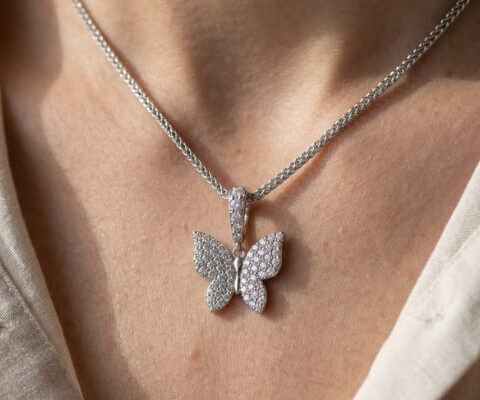 Butterfly Lab Grown Diamond Necklace