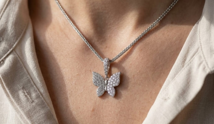 Butterfly Lab Grown Diamond Necklace