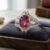 Pink Sapphire Diamond Platinum Ring