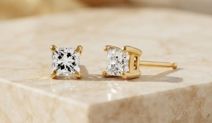Cut Natural Diamond Stud