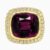 Cushion neon purple garnet ring