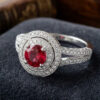 Red Burmese Spinel Diamond Ring