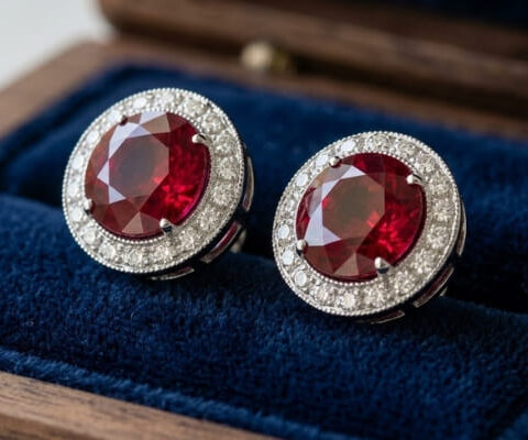 Ruby Glow Rubellite Diamond Earrings
