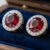 Ruby Glow Rubellite Diamond Earrings