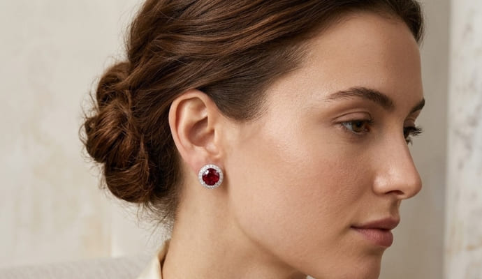 Glow Rubellite Diamond Earrings