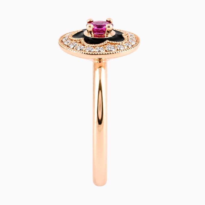 Round pink sapphires ring