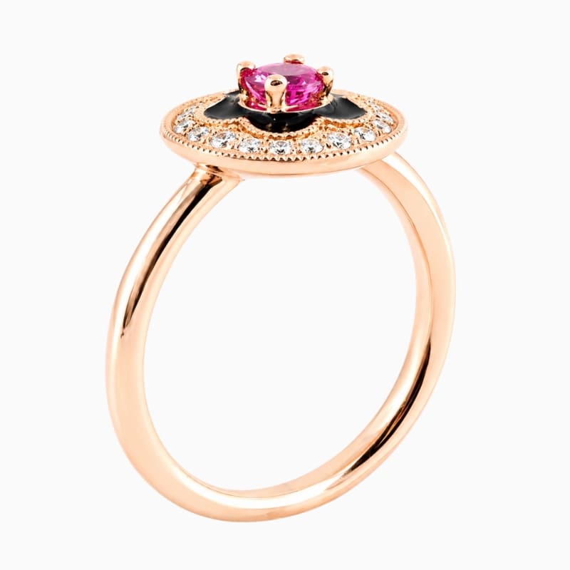Round pink sapphires ring