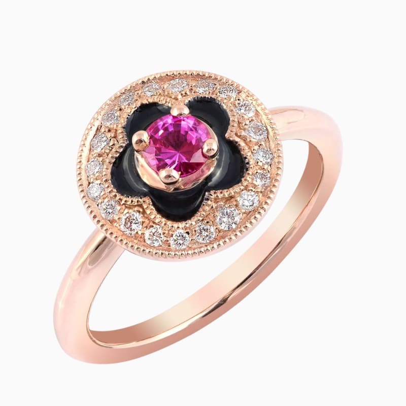 Round pink sapphires ring