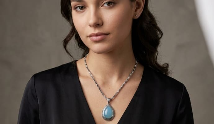 Sea Bloom Paraiba Agate Silver Pendant