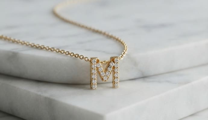 Alphabet Natural Diamond Necklace