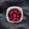 Red Tourmaline Diamond Ring