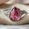 Sunrise Pink Tourmaline Diamond Ring