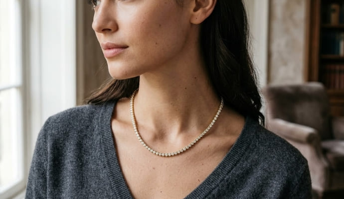 Lab Grown Diamond Tennis Necklace