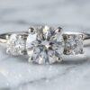 Three Stone Round Lab Grown Diamond Ring