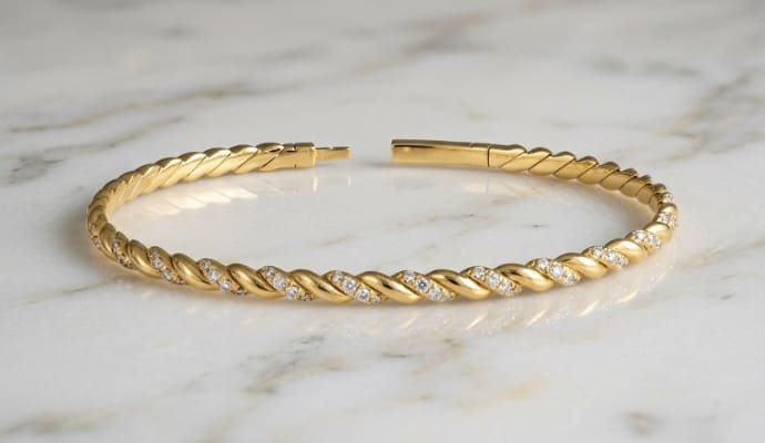 Lab-Grown Diamond Flexible Bangle
